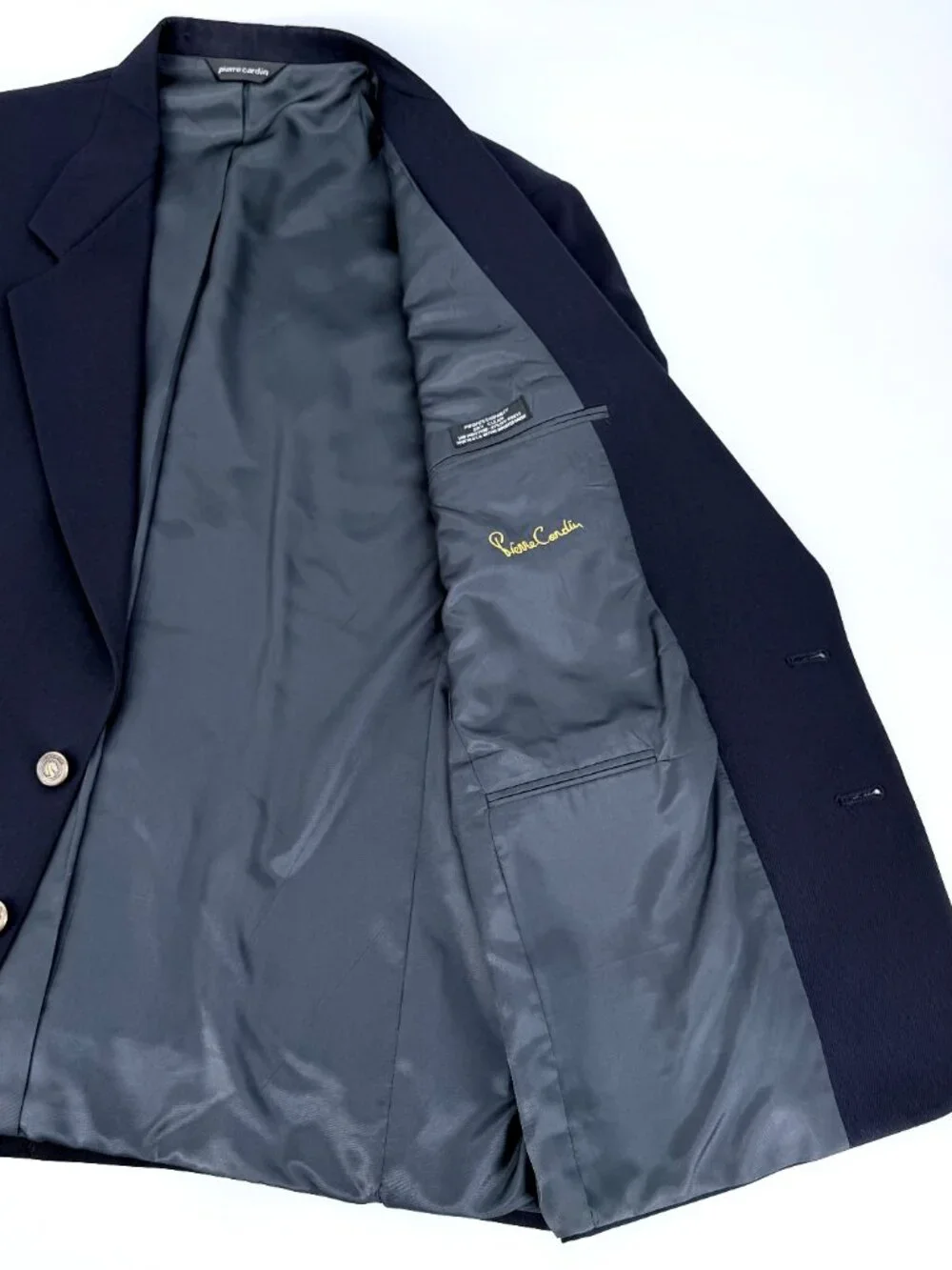 Vintage Pierre Cardin Navy Sport Coat Blazer USA Gold Buttons Size 44